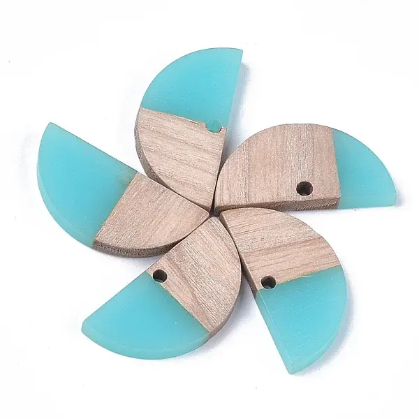 Resin & Wood Semi Circle Pendants
