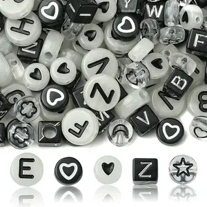 200Pcs Opaque Black Acrylic Beads