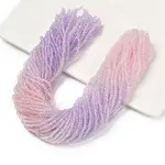 Transparent Painted Glass Beads Strands