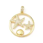 Ocean Brass Micro Pave Cubic Zirconia Pendants