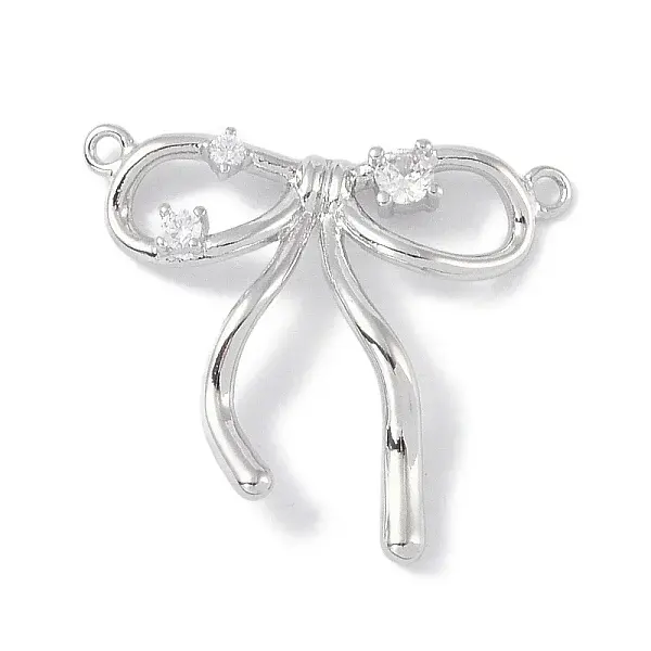 Brass Micro Pave Clear Cubic Zirconia Pendants