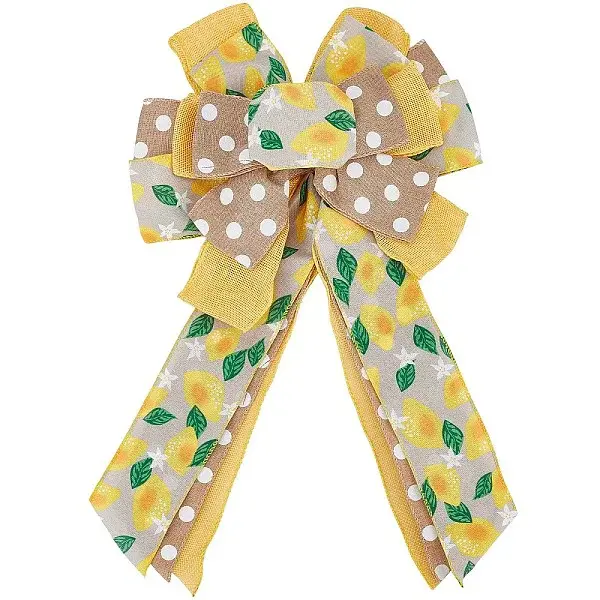 Lemon & Polka Dot Pattern Polyester Bowknot