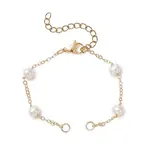 Natural Cultured Freshwater Pearl Beads & Brass Cable Chain Bracelet Making