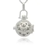 Silver Color Plated Brass Hollow Round Cage Pendants