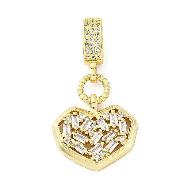 Brass Micro Pave Clear Cubic Zirconia Pendants