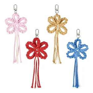 4Pcs Flower Cotton Threads Pendants Decorations