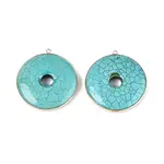 Dyed ynthetic Turquoise Donut Big Pendants
