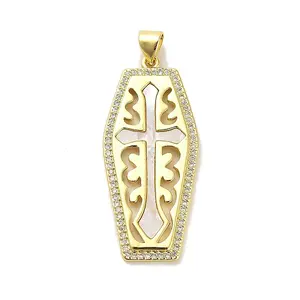 Brass Micro Pave Cubic Zirconia Pendants