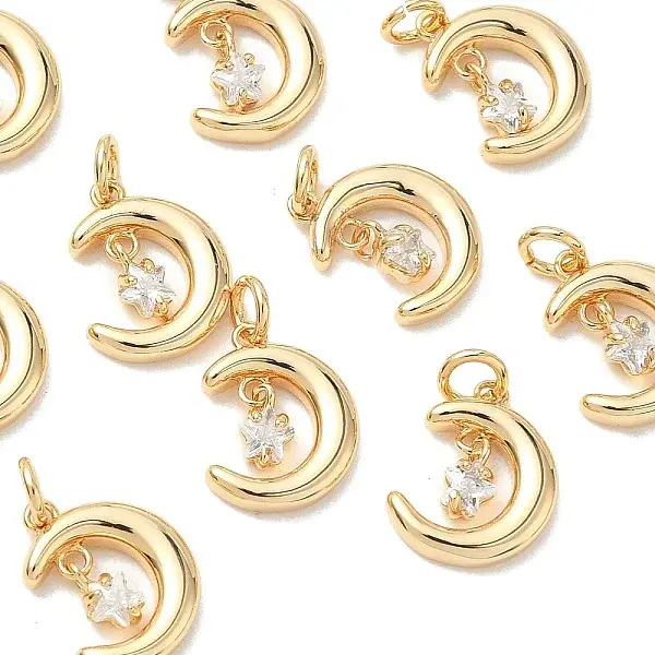 Brass Micro Pave Cubic Zirconia Pendants