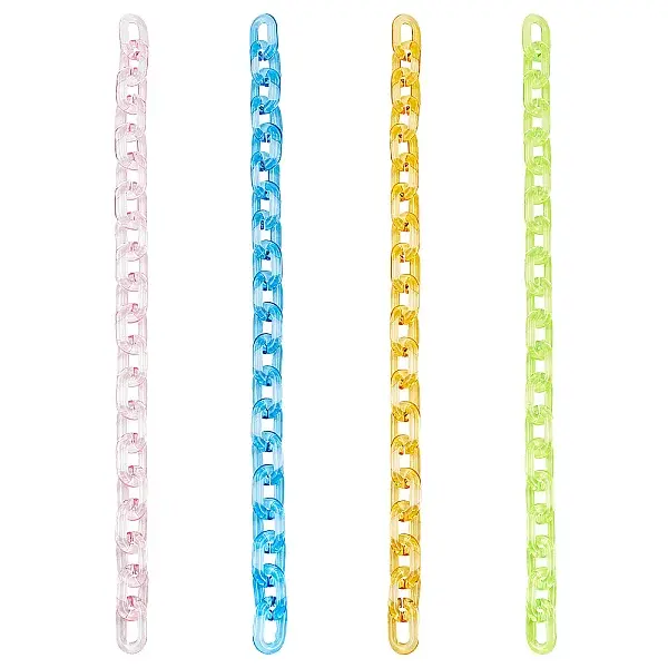4Pcs 4 Colors Acrylic Cross Chains
