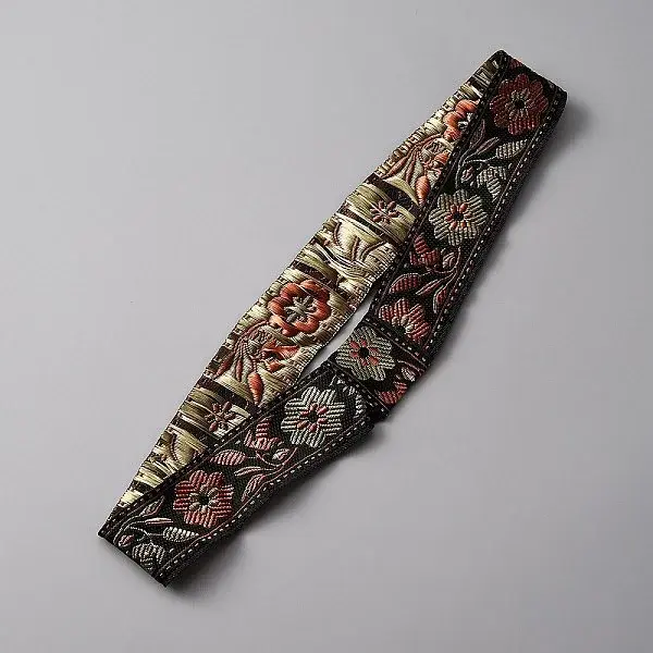 Flower Pattern Polyester Woven Belt Ornament Accessories