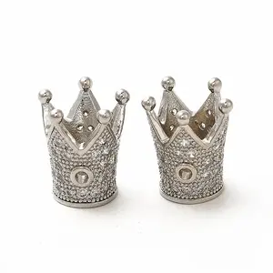 Rack Plating Brass Micro Pave Cubic Zirconia Beads