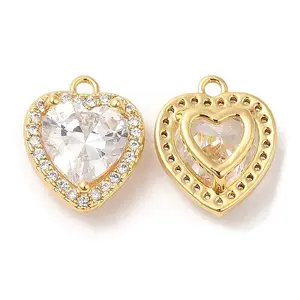 Brass and Clear Cubic Zirconia Pendants