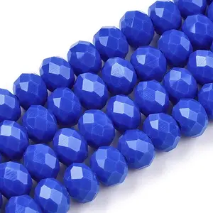 Opaque Solid Color Glass Beads Strands