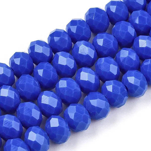 Opaque Solid Color Glass Beads Strands