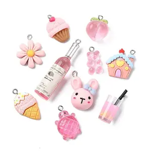 10Pcs 10 Styles Resin Pendants