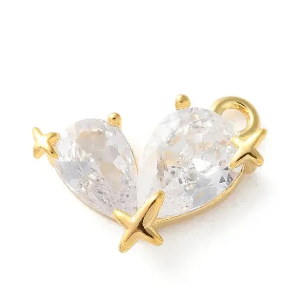 Brass Micro Pave Cubic Zirconia Charms