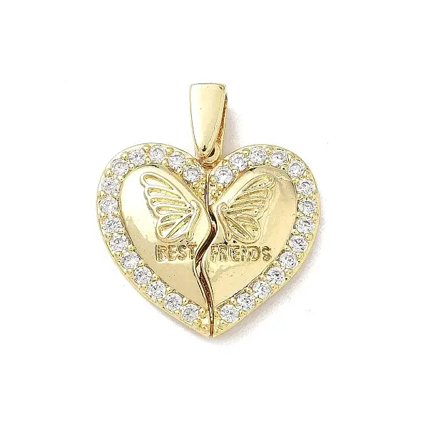 Brass Micro Pave Cubic Zirconia Openable Pendants