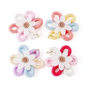 4Pcs Cloth Flower Pendants