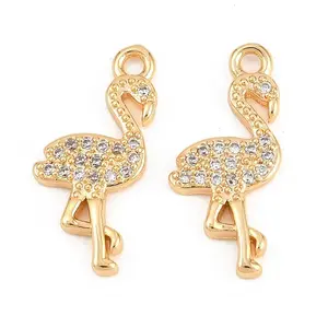 Brass Micro Pave Clear Cubic Zirconia Pendants