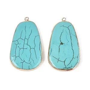 Dyed Synthetic Turquoise Teardrop Big Pendants