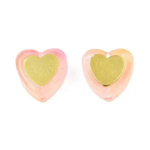 Transparent Spray Painted Glass Beads