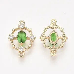 Brass Cubic Zirconia Links