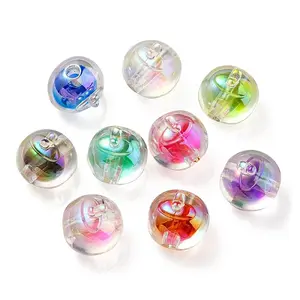 UV Plating Rainbow Iridescent Acrylic Beads