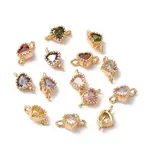 Brass Pave Glass Connector Charms