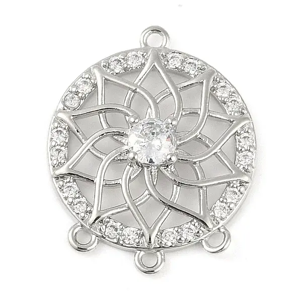 Brass Pave Clear Cubic Zirconia Chandelier Component Links