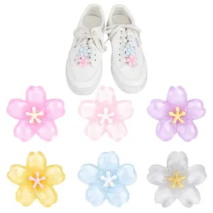 12Pcs 6 Colors Flower Resin Shoes Shoe Buckle Clips