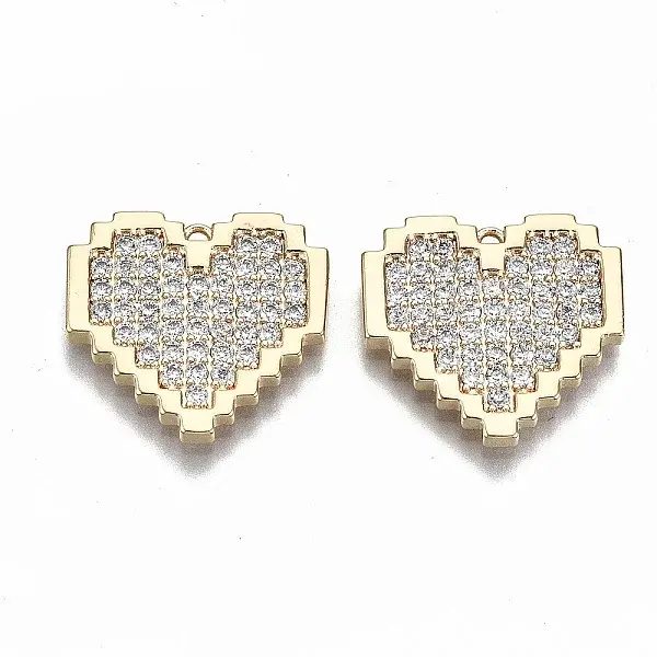 Brass Micro Pave Clear Cubic Zirconia Pendants