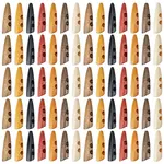 70Pcs 7 Colors 2-Hole Wood Buttons