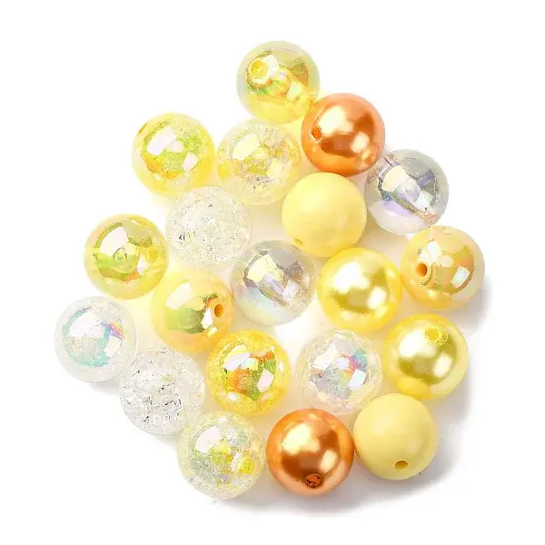 20Pcs 10 Colors Transparent & Opaque Acrylic Beads