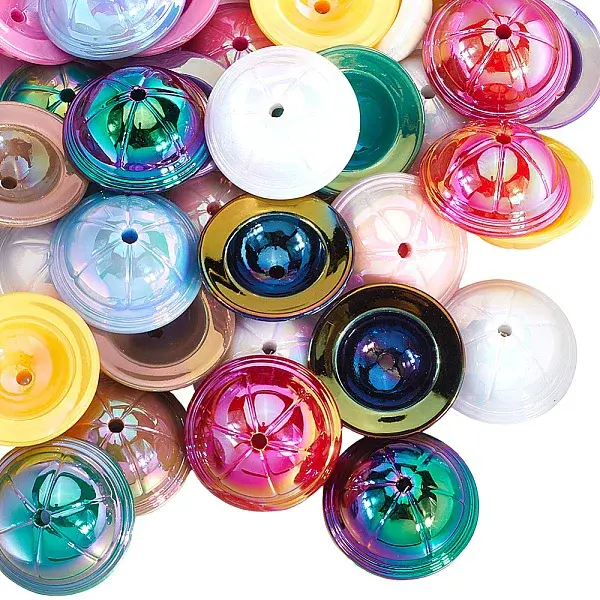 40pcs UV Plating Opaque Acrylic Beads