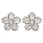 Cubic Zirconia Flower Stud Earrings