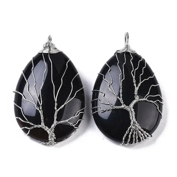 Natural Black Onyx(Dyed & Heated) Big Pendants