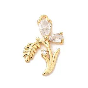 Brass Micro Pave Cubic Zirconia Pendants