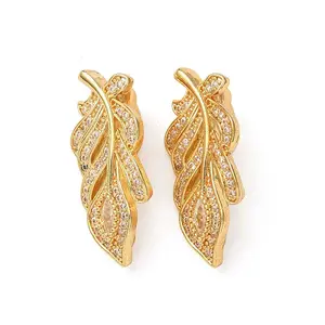 Brass Micro Pave Cubic Zirconia Twister Clasps