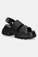 Sandály Tommy Jeans CHUNKY CITY SANDAL dámské, černá barva, na platformě, EN0EN02750