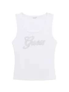 GUESS Top  strieborná / biela