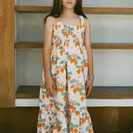 Dětské bavlněné šaty Tinycottons STRAWBERRIES WOVEN DRESS růžová barva, midi, SS25-166