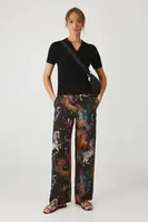 Kalhoty Medicine dámské, černá barva, široké, high waist