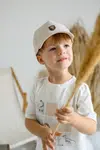 Dětská bavlněná kšiltovka Jamiks REMIK béžová barva, z tenké pleteniny, JLH102