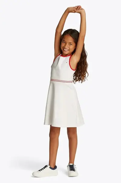 Dívčí šaty Tommy Hilfiger bílá barva, mini, KG0KG08483