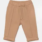 Dětské tepláky United Colors of Benetton hnědá barva, hladké, 3LAXAF024