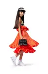 Dětská sukně Karl Lagerfeld oranžová barva, mini, áčková, Z30475