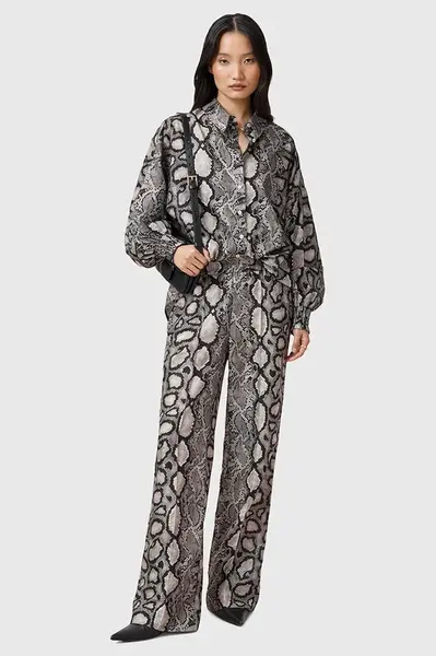 Kalhoty AllSaints CHARLI dámské, více barev, široké, high waist, W024TC