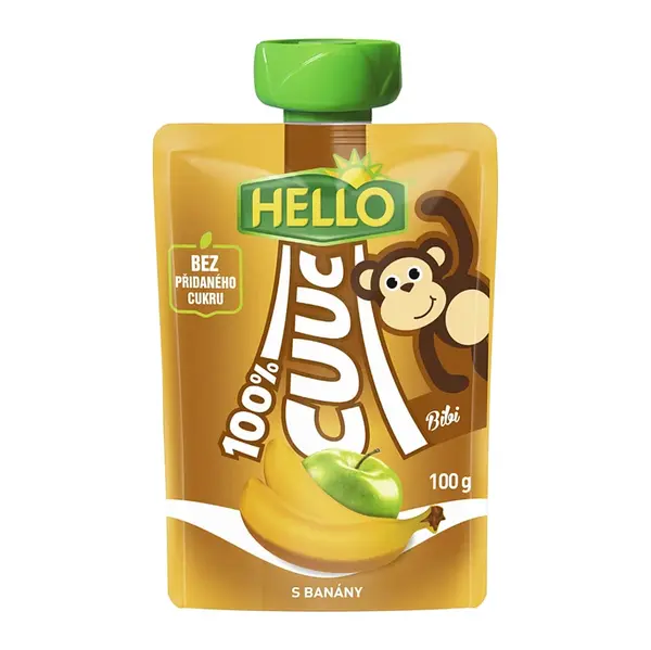 HELLO Cuuc kapsička s banánmi 100 g x 12 kusov