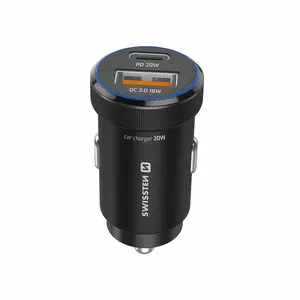 Swissten CL Adaptér PD USB-C PD + USB-A, 20W černá